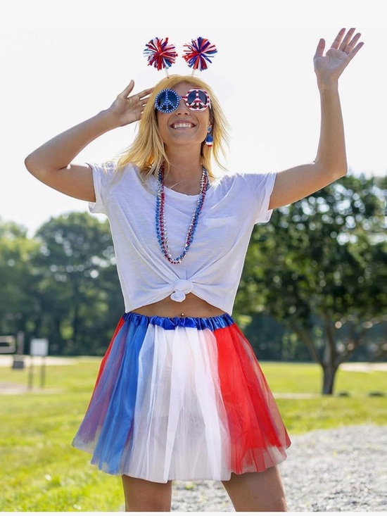 Dresses & Skirts - New! 6 Pcs 4th of July Tutu Set With  Red White and Blue Accessories